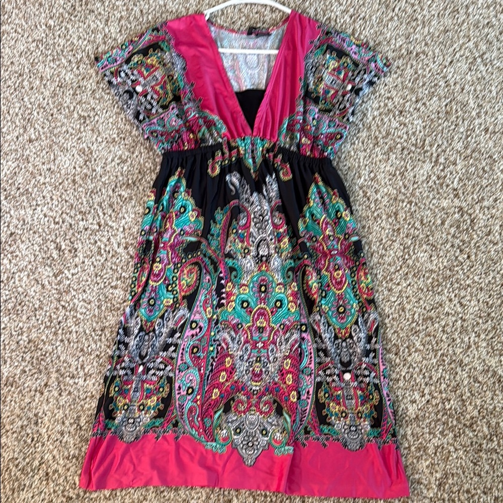 Women’s Dress with Pink Accents
